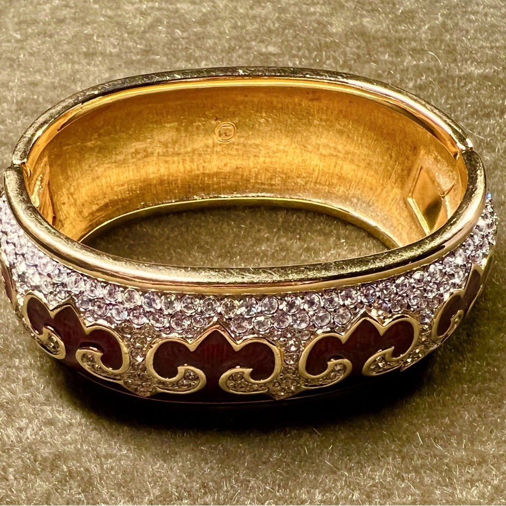 SWAROVSKI SIGNED CRYSTAL PAVE ENAMEL BRACELET